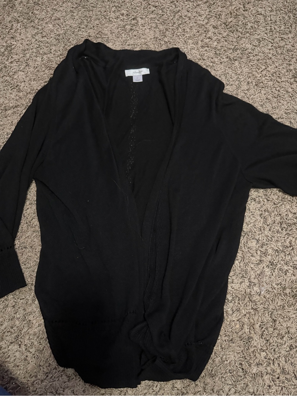 Black Open-Front Women’s Cardigan